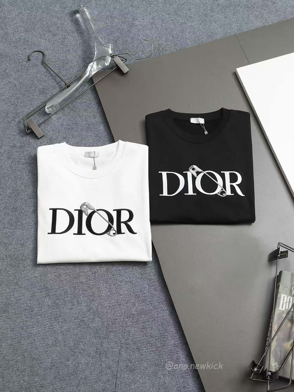 Dior Knitted Crewneck Short Sleeve For Men Black White (3) - www.newkick.org